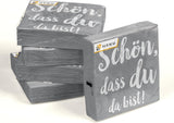 HEKU Cocktailservietten „Schön Dass Du Da Bist“, 3-lagig, 25X25Cm, 150 Stück I Elegantes Design I Ideal für Feiern I Praktisch verpackt