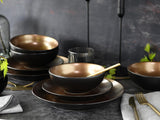 CreaTable, 23598, Serie GLAMOUR – Gold, 16-teiliges Tafelservice, Kombiservice aus Porzellan, spülmaschinen- und mikrowellengeeignet, hochwertige Herstellung
