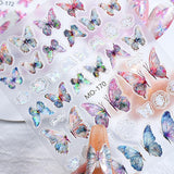 5D geprägte Schmetterlings-Nagelaufkleber, selbstklebende Schmetterlinge, Nageldekorationsaufkleber, Aurora-Schmetterling, Nagelkunstaufkleber, Nagelzubehör, Design, Schmetterlingsnagelaufkleber, Nagelkunstaufkleber