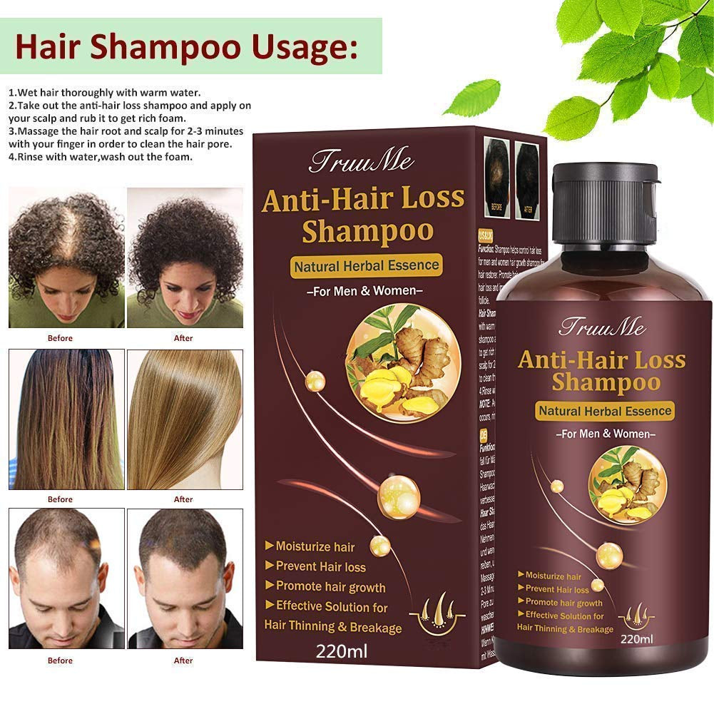 Haarwuchs-Shampoo, Anti-Haarausfall, Haarausfall-Shampoo, natürliches Kräutershampoo für schnelleres Haarwachstum, Lotion Naty Shop Haarpflege