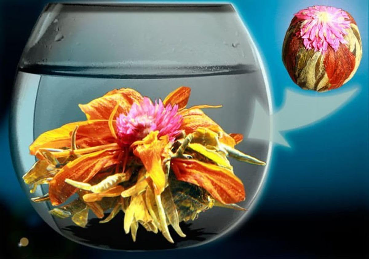 Blütentee „Krone des Geschmacks“ 1 Stück 6 g | Grüner Tee - Lilienblüte - Litschiblüte | Ausgewählter Tee | Grüne Teeblumen | Ideal für Teeliebhaber