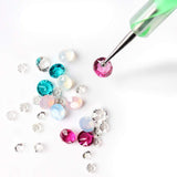 Nagel-Strasssteine ​​mit Punktierungswerkzeugen, 3D-Nageldekoration, Nagel-Glitzerstein-Set, Nail-Art-Glitzer, Nagelzubehör, Nageldesign mit Pinzette