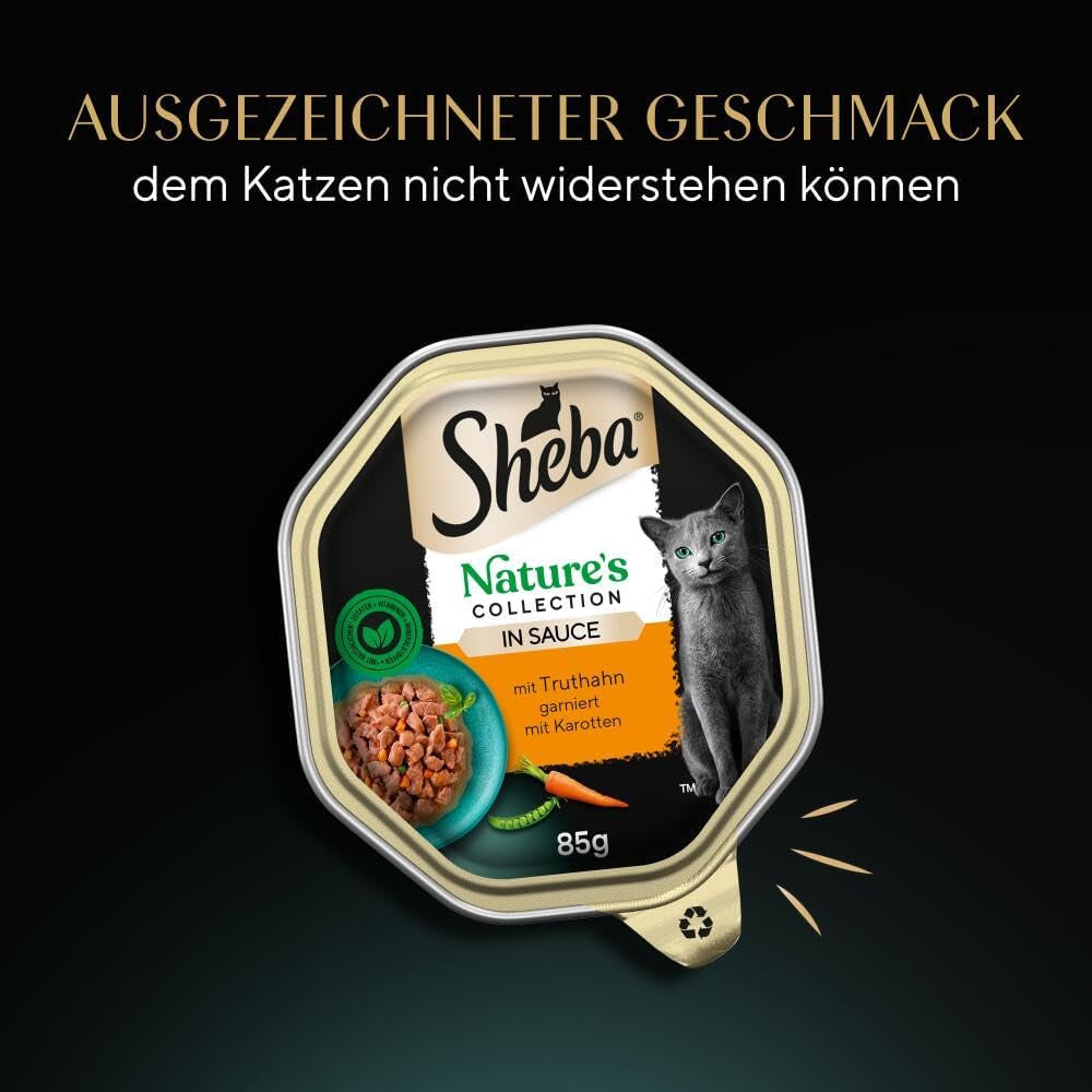 SHEBA Nassfutter für Katzen, Nature's Collection in Truthahnsauce, 2 x 11 x 85 g