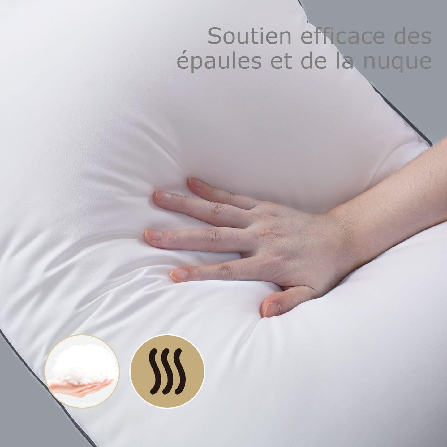Bedstory-Kissen, 50 x 70 cm, 2 Stück, bissfest, schweißatmend, hypoallergen, Füllung: 100 % Polyesterfaser, ultra-bequem und weicher Komfort und hervorragende Unterstützung. Naty Shop Standard-Kissen