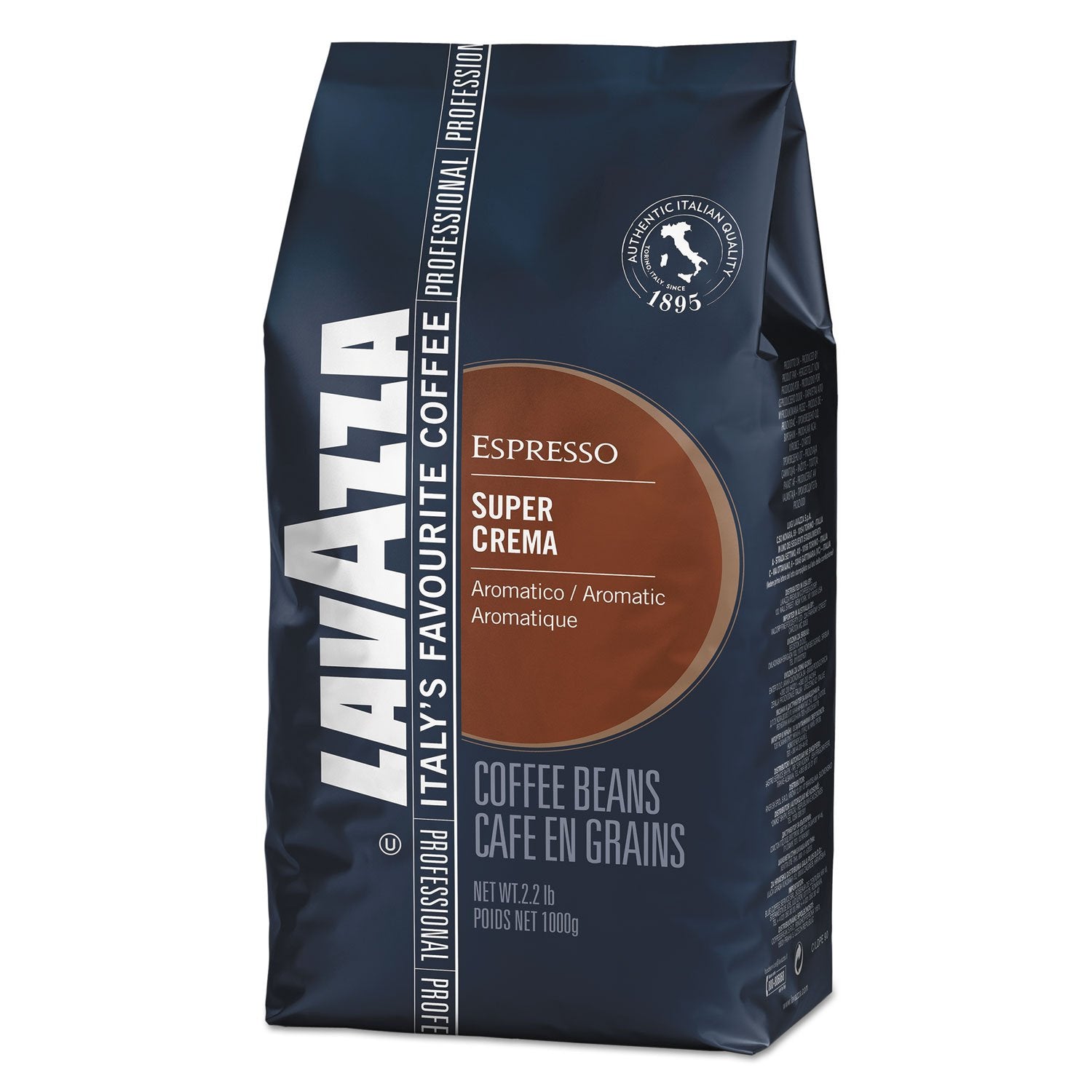 Lavazza Espresso Super Crema Kaffee, ganze Bohnen, gemahlener Kaffee, 1000g