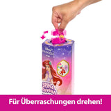 Mattel Disney Princess Ariel Spin & Reveal Modepuppen-Set mit 11 Überraschungen, darunter 5 Zubehörteile, 5 Aufkleber und eine vom Film HTV88 inspirierte Spielszene
