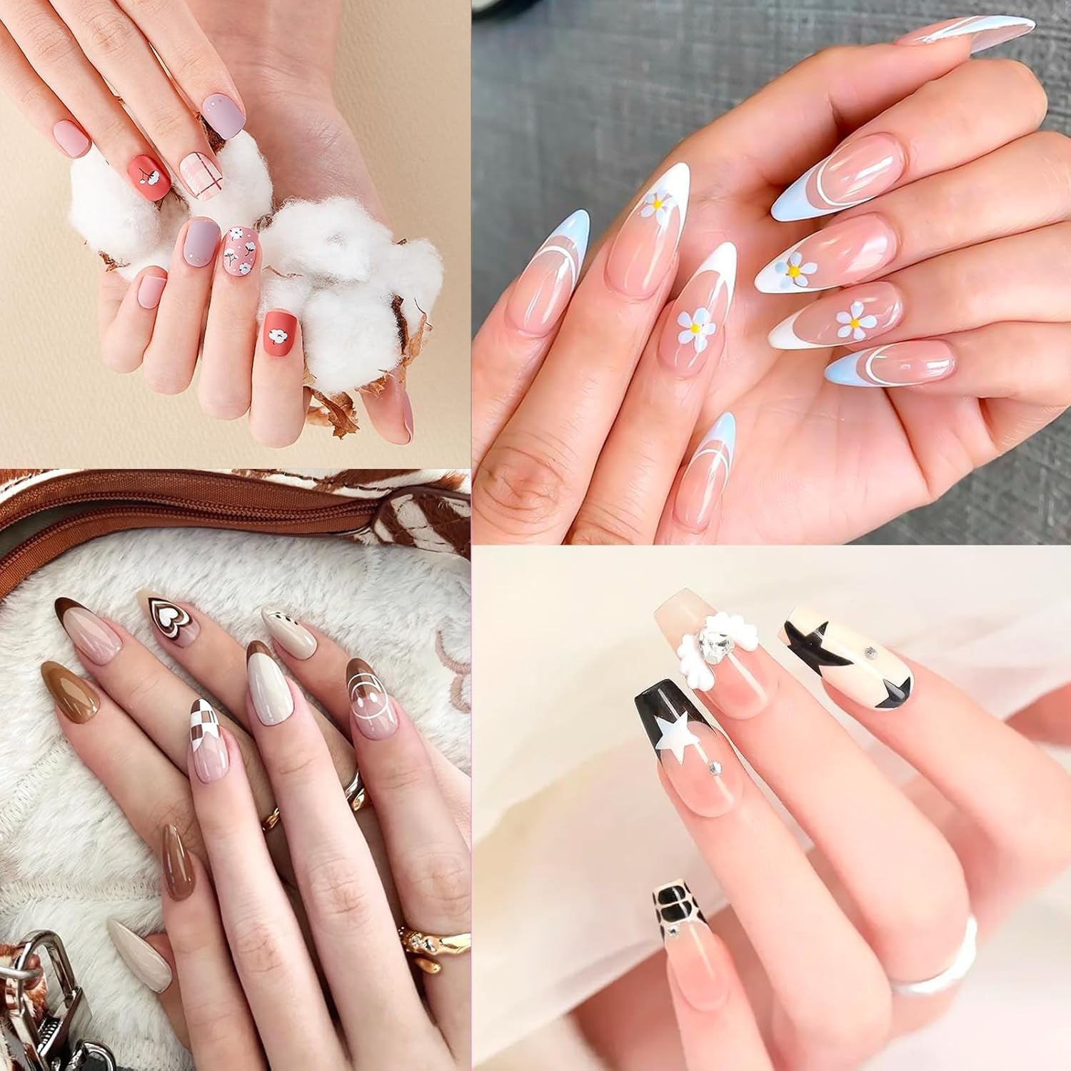 6 Stück Nagelbürsten mit Kappe, Nagel-UV-Gel-Acryl-Nagelbürste, Nagel-Gel-Pinsel, teilweise Nail-Art-Pinsel-Set