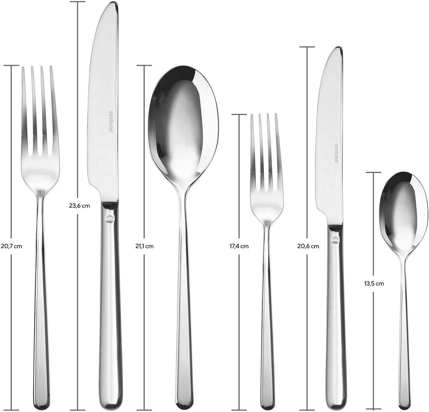 Sambonet 52513-83 Besteck 36 Teile, Edelstahl Küche Naty Shop