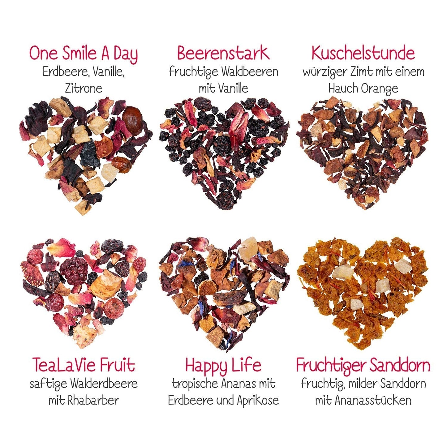 Tealavie Geschenkset mit 6 Früchtetees (60 g), Probierset, Geschenkbox, Dankeschön-Geschenkideen für Frauen, Kollegen, Muttertag 2024
