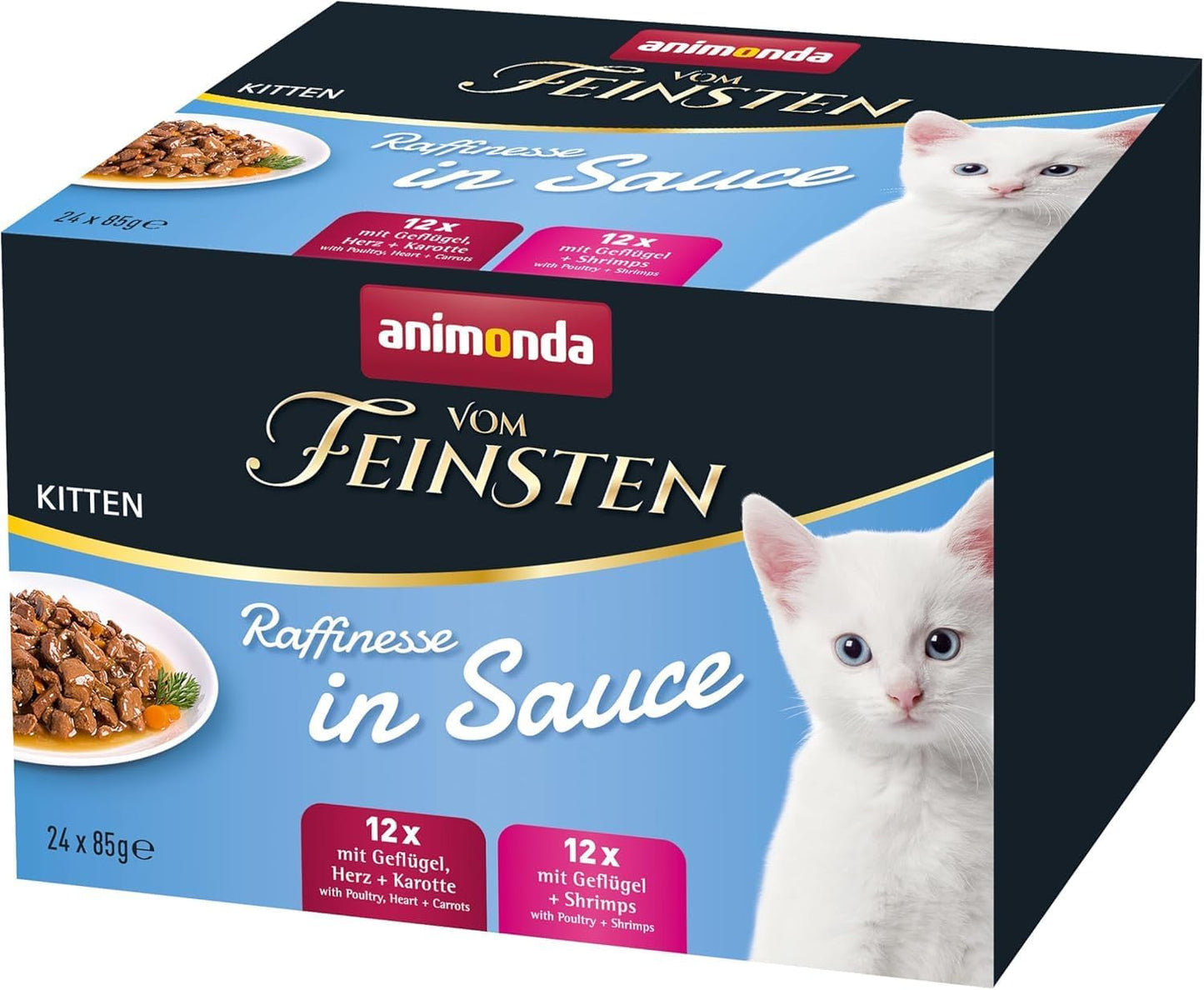 animonda vom Feinsten Premium Kitten Nassfutter für Katzen, Raffinierte Aromen in Soße, 24 Beutel (24 x 85g), Hochwertiges Nassfutter für Katzen, zuckerfrei, Mischmischung