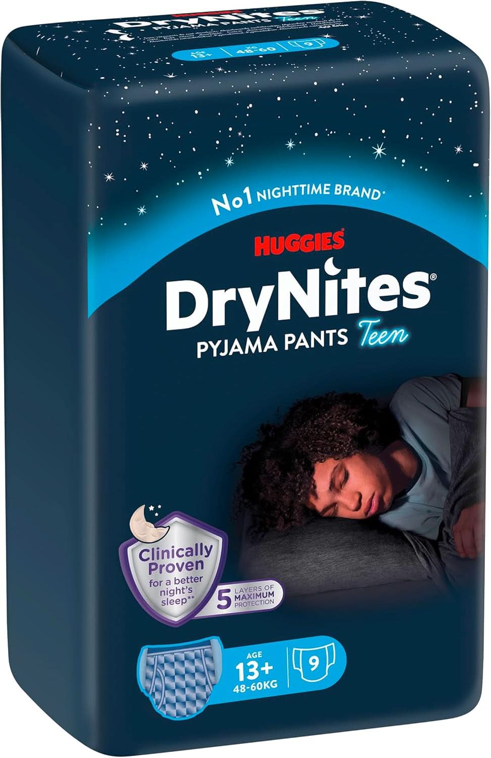 Huggies Drynites Nachtwindeln Bei Bettnässen, Für Jungen Ab 13 Bis Ca. 17 Jahre (48-60 KG), 27 Stück (3X9), Monatspack, Windelhosen Naty Shop