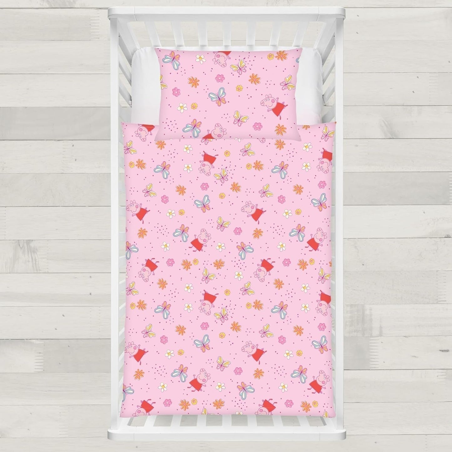 Peppa Pig Kinderbettwäsche-Set, 100 x 135 cm und 40 x 60 cm, Baumwolle Bettwäsche – Kinder Naty Shop
