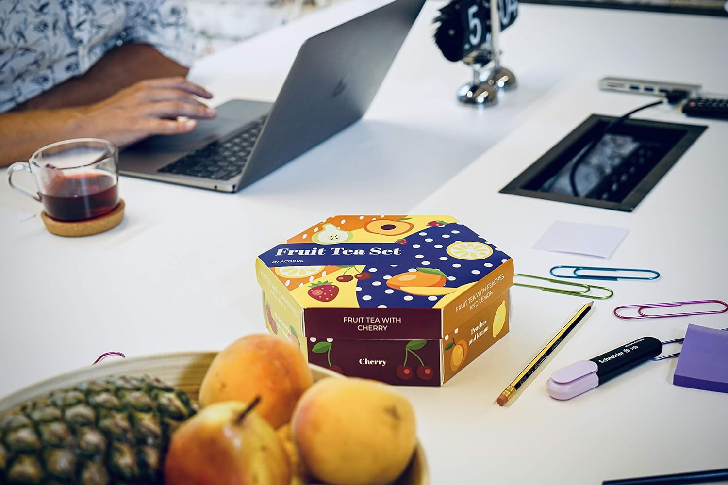 ACORUS | Luxuriöses Früchtetee-Set | Geschenkset mit natürlichen Tees in 6 Geschmacksrichtungen | Kräutertees, Früchtetees | Auswahl an Tees | Teebox mit 60 Teebeuteln