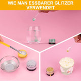 Essbarer Glitzer, Set mit 6 Farbtönen, 5 Gramm Glitter Naty Shop