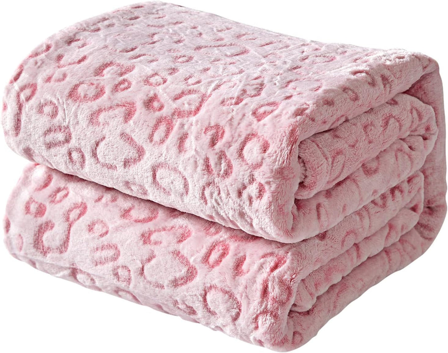 FY FIBER HOUSE Flanell-Fleece-Überwurf, Mikrofaserdecke mit 3D-Gepardendruck, 228 x 274 cm, lila Steppdecken und Steppdecken Naty Shop Pink Leopard 40"X50"