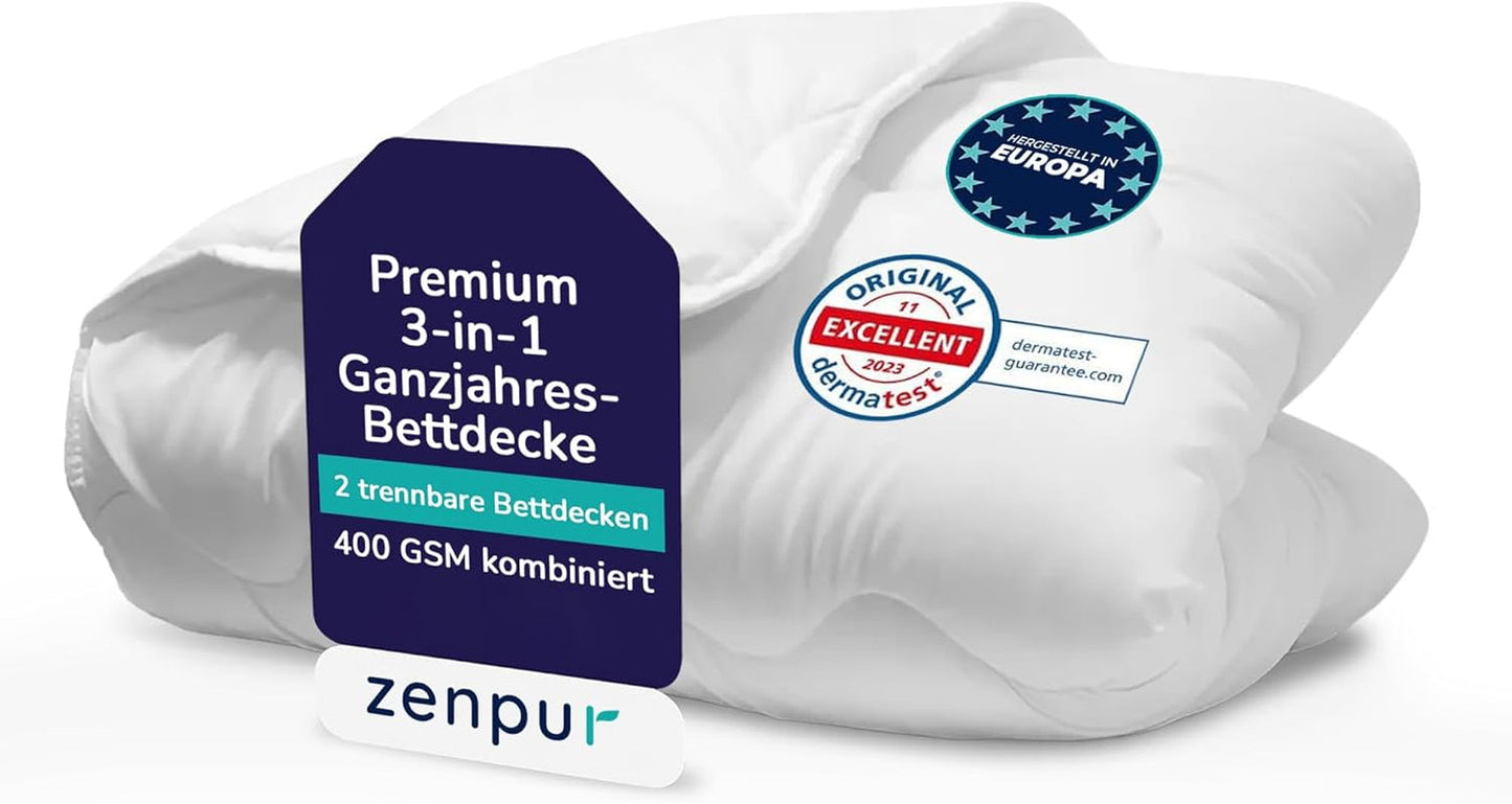 Premium Steppdecke 200X200Cm 4 Jahreszeiten, Steppdecke für alle Jahreszeiten 200X200 - warm im Winter und kühl im Sommer, 2 kombinierbare Bettbezüge 200X200 Steppdecken und Steppdecken Naty Shop Steppdecke 4-Jahreszeiten 200X200 cm