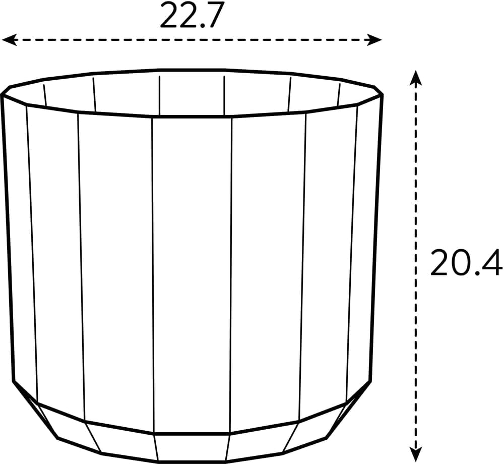 Runder Topf elho Facet 23 cm – für den Innenbereich – 100 % recycelter Kunststoff – Ø 22,7 x H 20,4 cm – Rosa/Mandelrosa