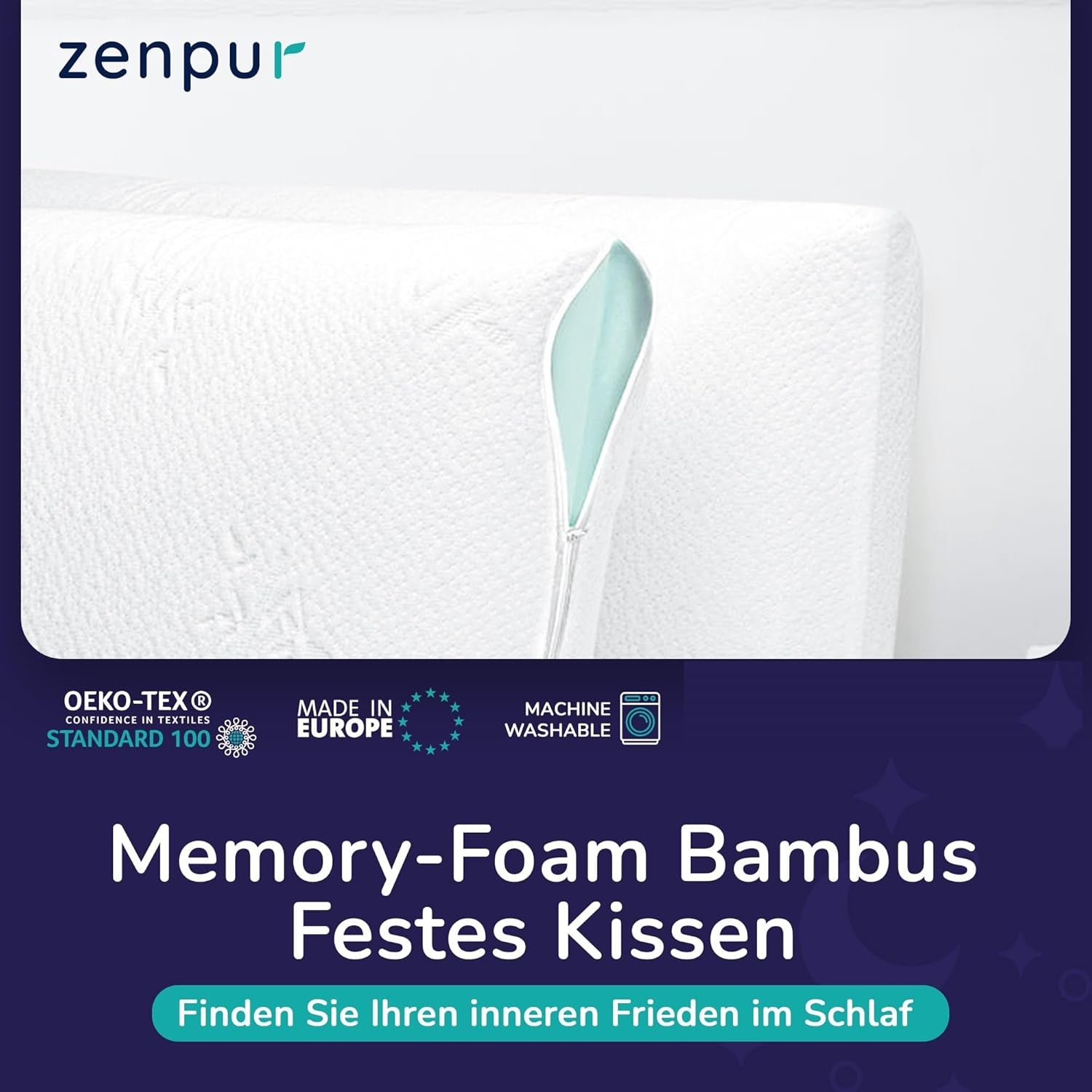 Set mit 2 Kissen zur Nackenstütze 40 x 60–13 cm – ergonomisches Schlafkissen für Nacken und Schultern, Öko-Tex-zertifiziert. Orthopädische Nackenkissen Naty Shop