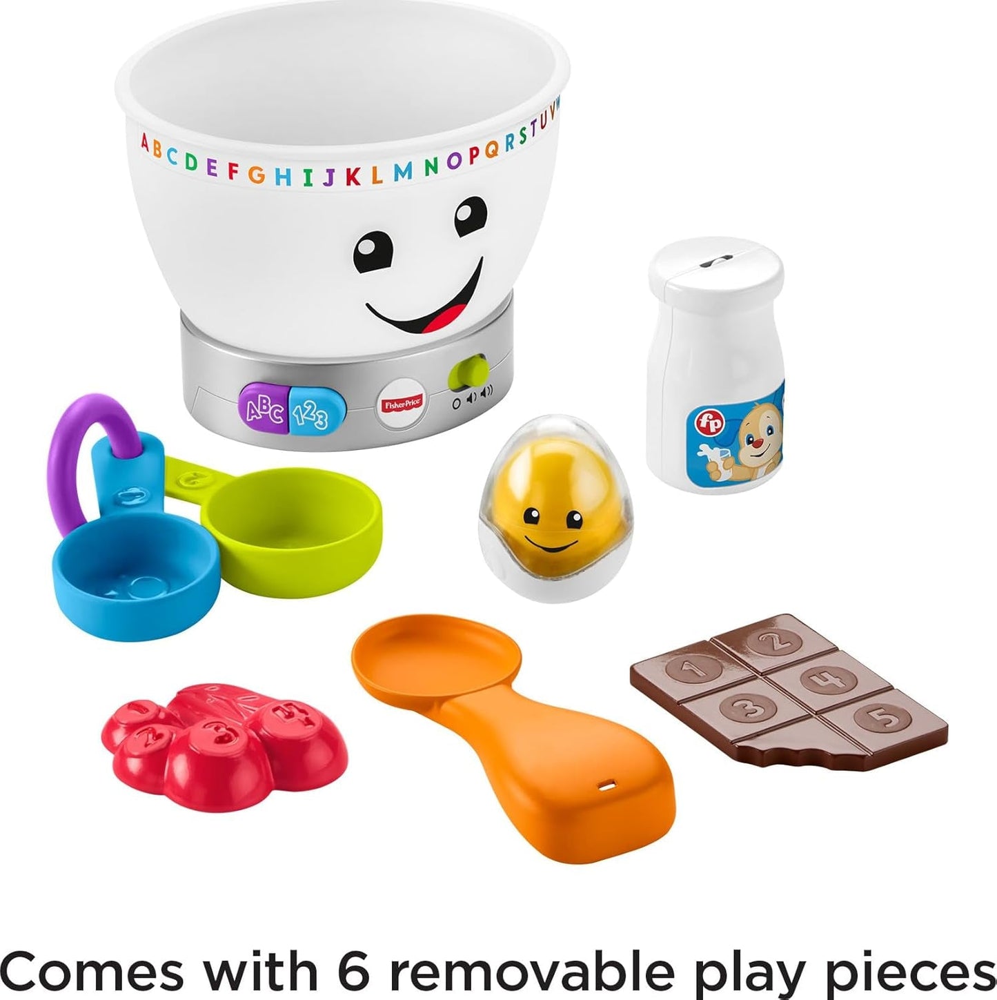 Fisher-Price Laugh & Learn Baby-Lernspielzeug, magische Farbrührschüssel mit Musik und Lichtern für 6 Monate+, GJW20 Babyspielzeug Naty Shop