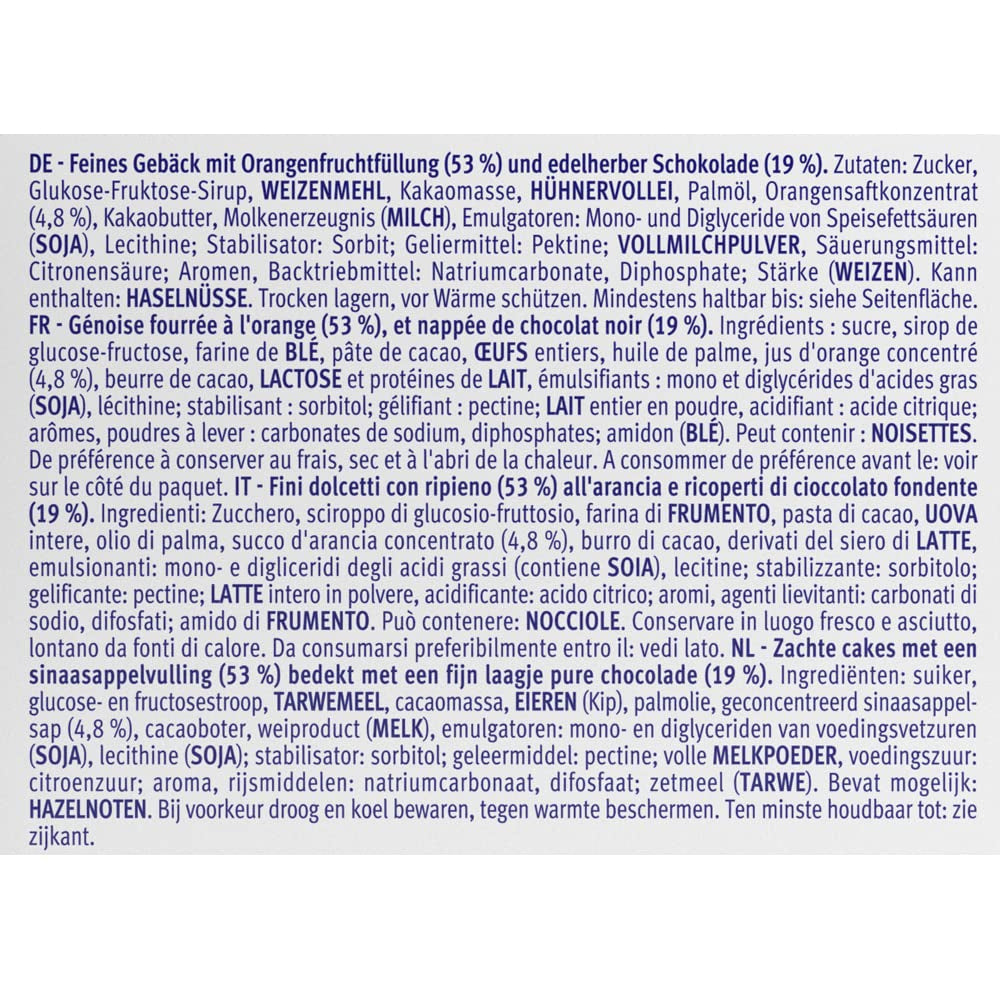 Bahlsen Messino Edelherb – 4er-Pack – Flauschiger Teig mit Edelherb-Schoko-Orangen-Füllung (1 x 125 g)