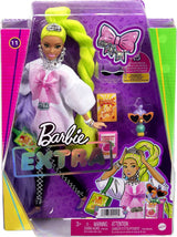 Barbie HDJ44 – Extra-Puppe Nr. 11 in übergroßem T-Shirt und Leggings mit Papagei, extra langen neongrünen Haaren und Accessoires, flexiblen Gelenken, Geschenkspielzeug für Kinder ab 3 Jahren Naty Shop Dolls