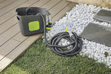 GF SRL, Aquapop Grey Pro 15, selbstverlängernder geflochtener Schlauch, hergestellt in Italien, mit starrem Kunststoffbehälter, ergonomischer Mini-Gartensprüher, Gartenbewässerungsanschlüsse, dunkelgrau