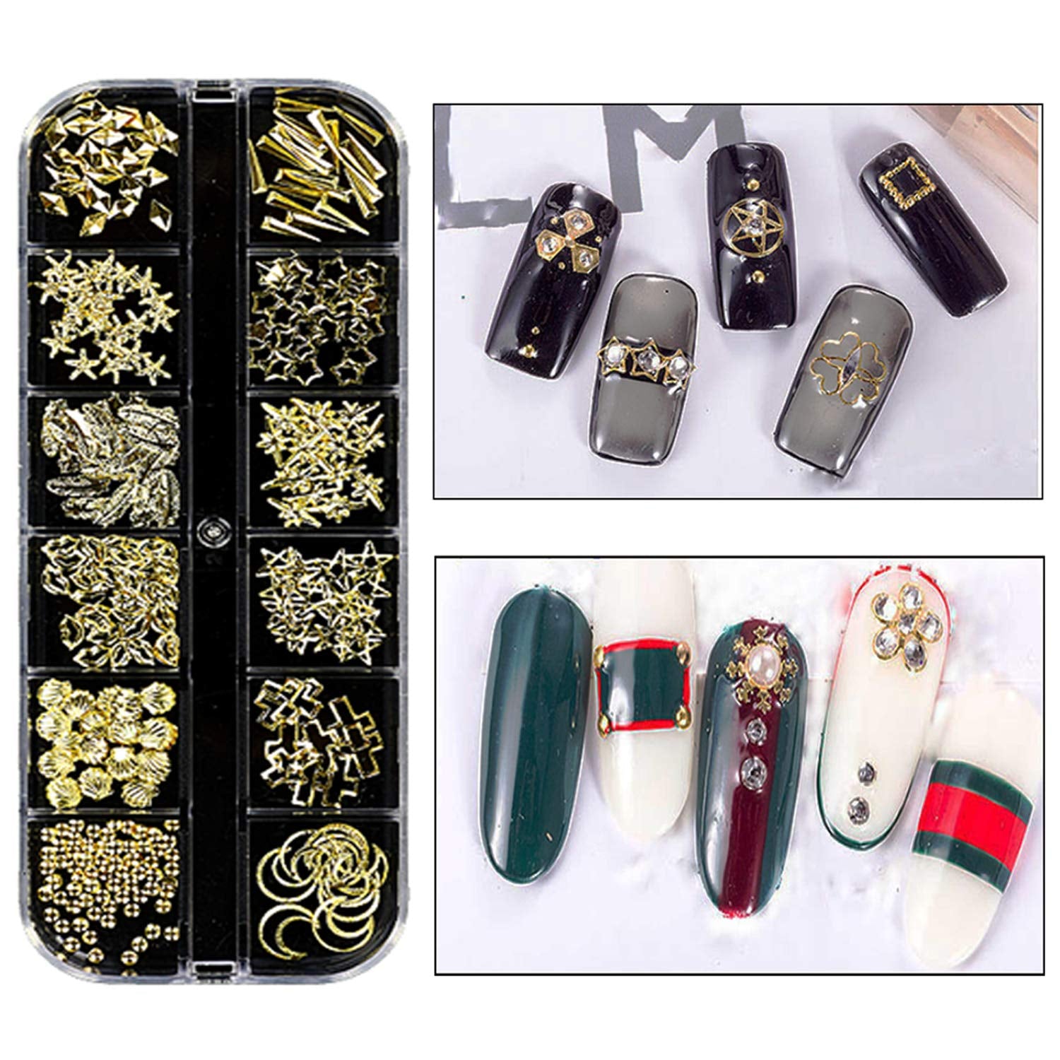 8 Boxen Nail Art Strass Kit - Nail Art Gemischt Strass Set, Nagel Kunst Strasssteine ​​​​Gems Perlen Edelsteine ​​​​Bunt Pferdeaugen Strass Für Nageldesign Zubehör Mit 1 Pinzetten Und 1 Strass Picker Für DIY