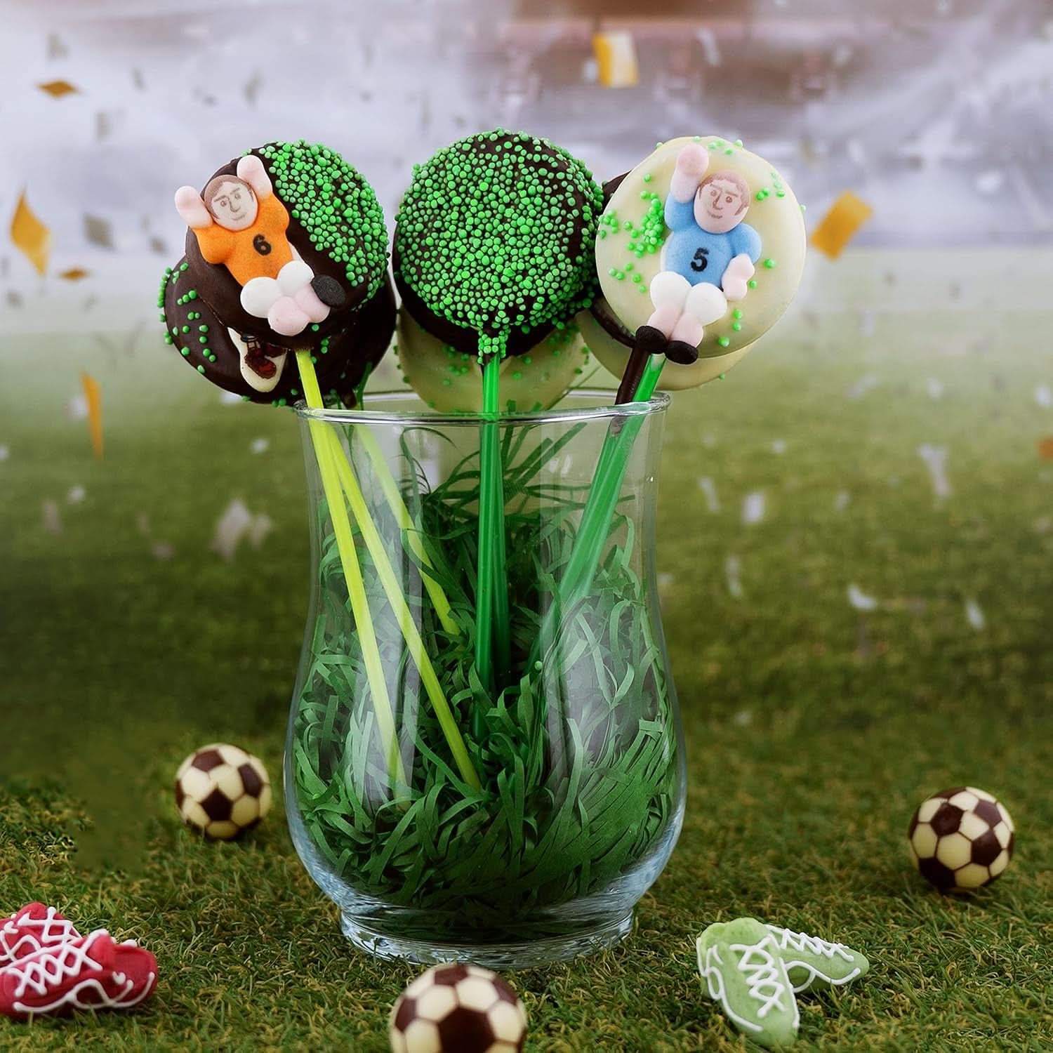 Günthart Backdecor 12 Zuckerfußballspieler und Fußbälle, 21 Gramm Naty Shop
