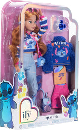 Disney ILY 4EVER Fashion Dolls Stitch mit roten Haaren, 29,2 cm groß, mit 13 Bewegungspunkten, zwei kompletten Mix-and-Match-Outfits und einem funkelnden Mickey-Ring für Sie! Naty Shop-Puppen