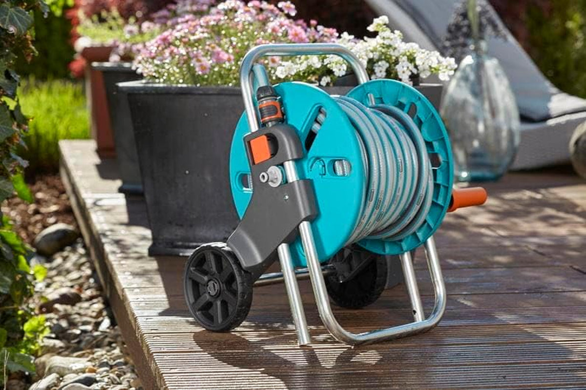 GARDENA CleverRoll S Schlauchwagen, Schlauchtrommel, kompakte Aufbewahrung (18500-20)