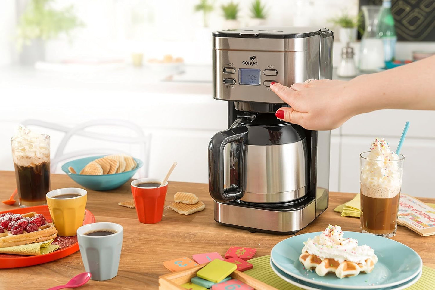 SYBF-CM025 Heißkaffeemaschine, Edelstahl, 1,2 Liter, Edelstahl