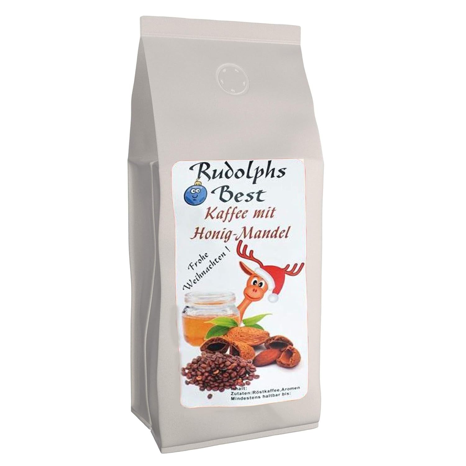 Aromatischer Kaffee „Rudolph's Best“ Honig-Mandel 1000 ganze Bohnen