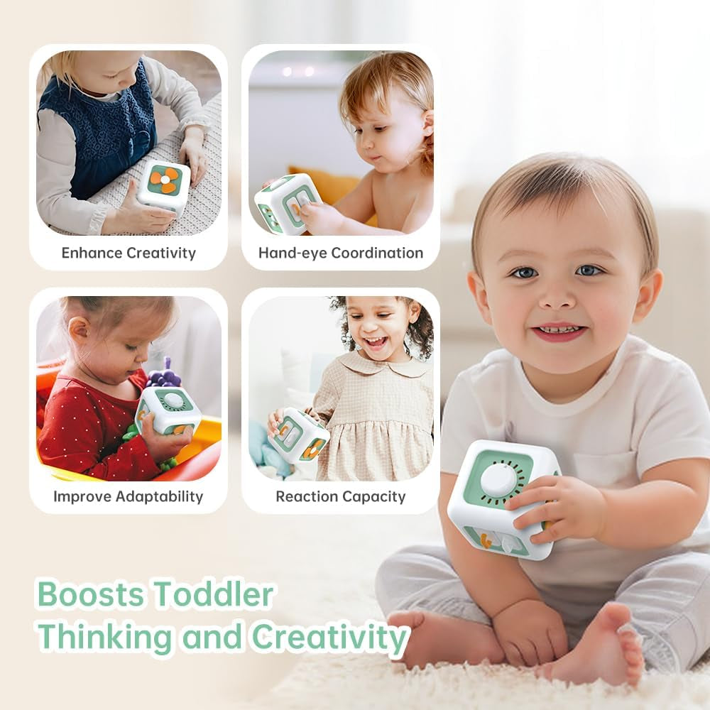 Sinnesspielzeug für Kleinkinder von 1–3 Jahren | Montessori-Spielzeug für Kinder ab 1 Jahr | Reisespielzeug für Babys von 12 bis 18 Monaten | Aktivitätswürfel, Geburtstags- oder Weihnachtsgeschenk für 1-Jährige