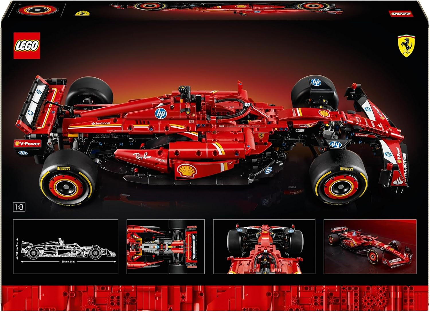 LEGO Technic Ferrari SF-24 F1 Rennwagen – Modellauto für Erwachsene – Formel-1-Sammelset – V6-Motor, Getriebe, Lenkung und DRS im Maßstab 1:8 – Geschenk für Fans von Motorsport und Rennwagen 42207 Bausätze Beuche den LEGO-Store