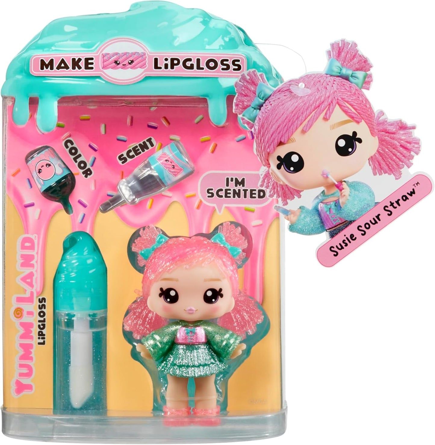 Yummiland Lipgloss-Puppe – Susie Sour Straw – inklusive DIY-Lipgloss-Set, geeignet für Kinder ab 4 Jahren, Serie 2