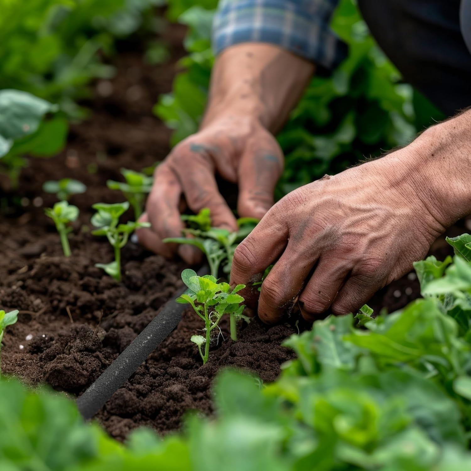 Relaxdays Tropfschlauch 25m, Bewässerungsschlauch zur Bewässerung von hohen Lagen und Hecken, Gartenschlauch, schwarz