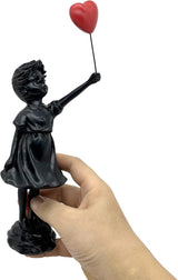 Niedliche Ballonmädchen-Skulptur aus Kunstharz, Heimdekoration, Statue Banksy, rotes Herzmädchen, Ballonfigur, moderne Kunstskulptur für Tischdekoration, Regaldekoration, Statuen und Skulpturen, Naty Shop