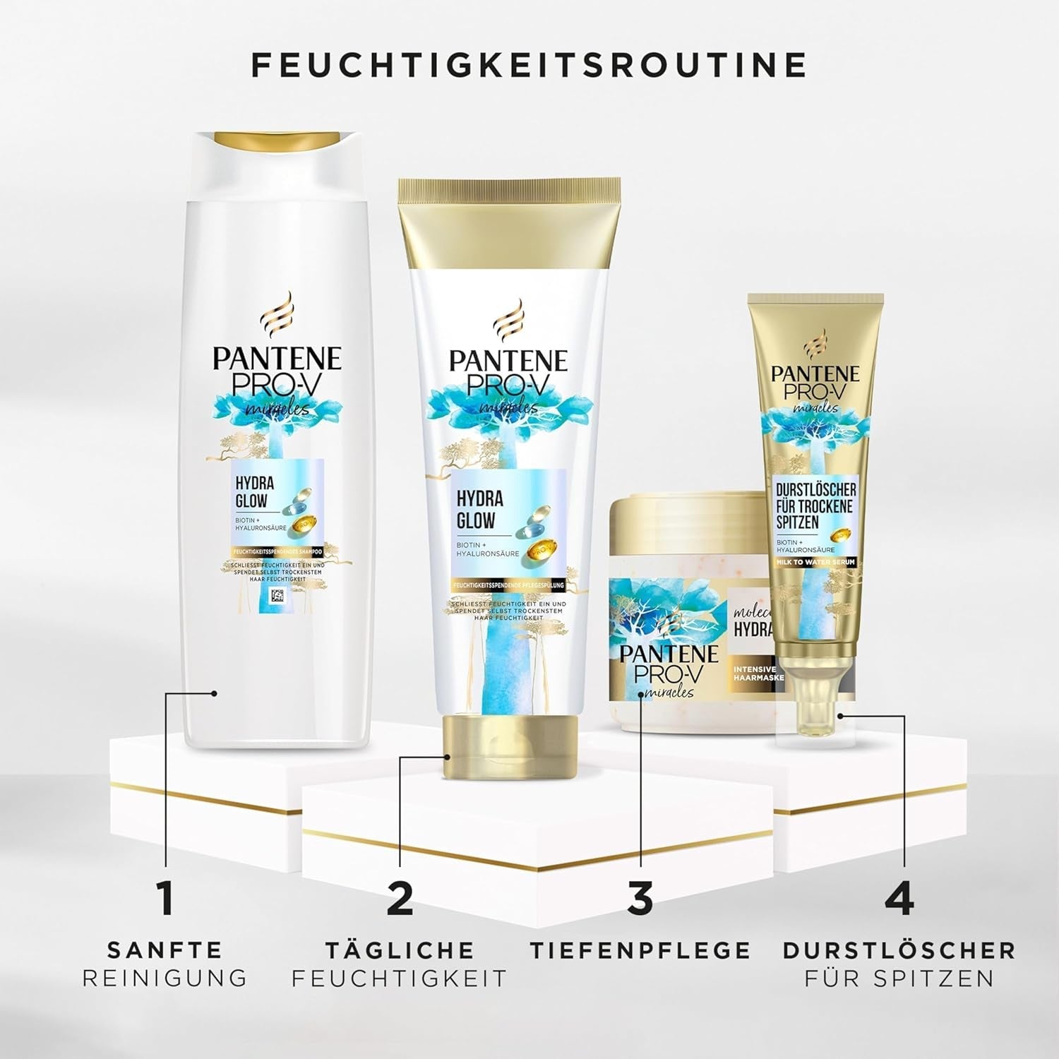 Pantene Pro-V Deep Hydration Intensiv-Haarmaske mit Biotin 300 ml. Pro-V Miracles Intensivpflege für trockenes Haar. Weicheres Haar nach der ersten Anwendung. Geeignet für den täglichen Gebrauch. Naty Shop Haarmaske