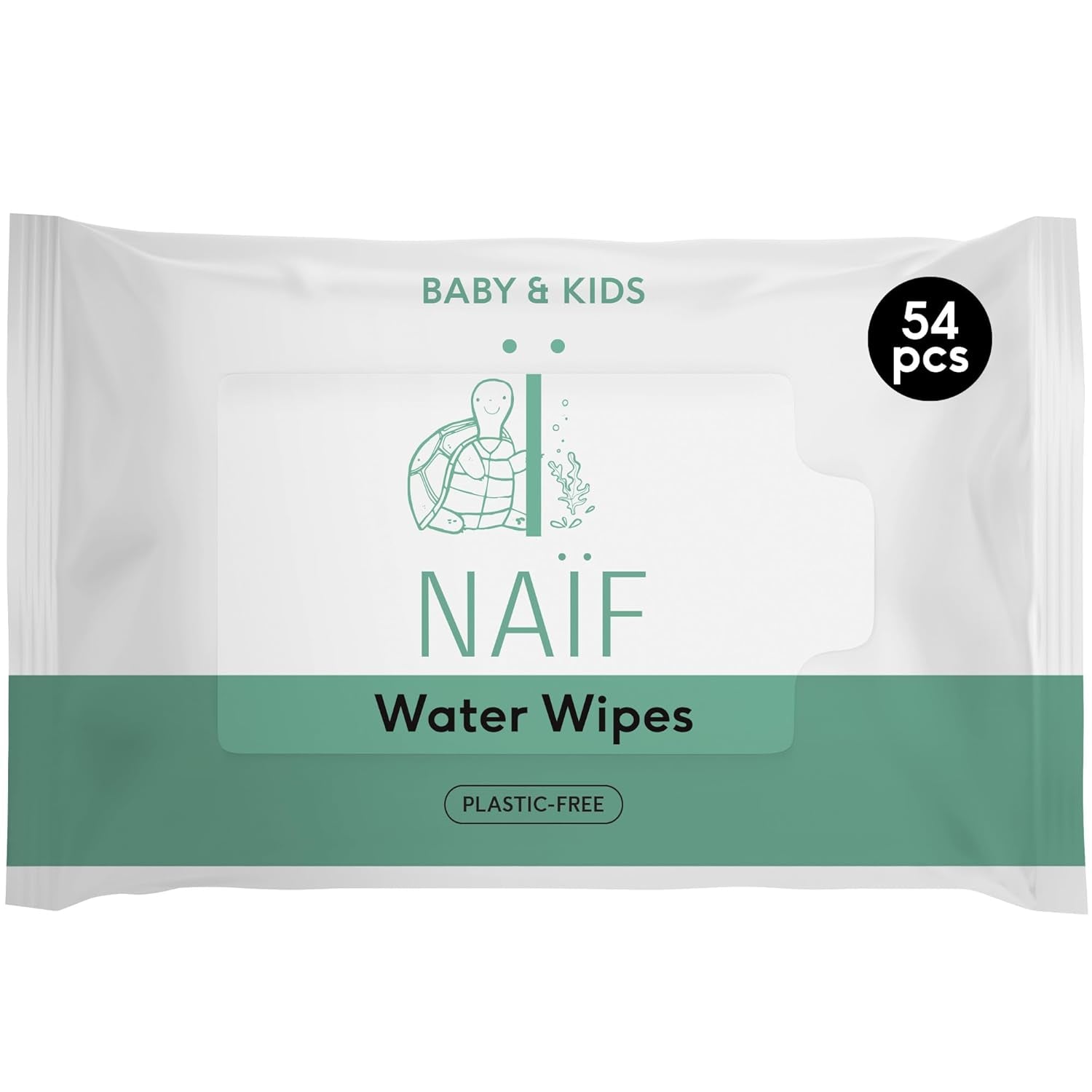Naïf – Plastikfreie Feuchttücher – 1296 Stück (24 Stück x 54 Feuchttücher) – Babypo-, Körper- und Gesichtspflege – 99 % Wasser – 0 % Duftstoffe und Alkohol