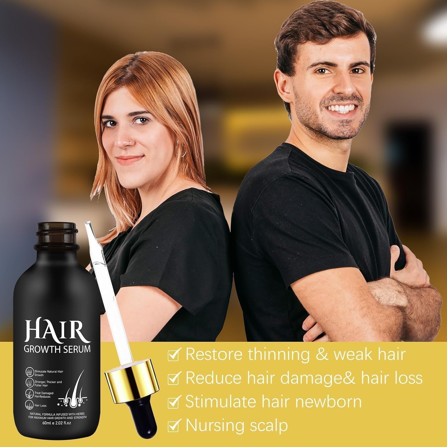 Bio-Haarwachstumsöl 5 % – Lösung zur äußerlichen Anwendung – Haarwachstum und -verdichtung – Für männlichen Haarausfall und dünner werdendes Haar – Reaktiviert schrumpfende Follikel – Präziser Pumpspender, 60 ml Haarpflege Naty Shop