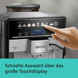 Automatische Espressomaschine Siemens EQ.6 plus s700 TE657503DE, für viele Kaffeespezialitäten, Milchaufschäumer, Keramikmahlwerk, Doppelkaffeefunktion, Antikalk, automatische Dampfreinigung, 1500 W, Edelstahl