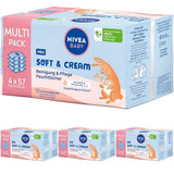 NIVEA BABY Soft & Cream Feuchttücher für Babys (4 x 57 Stück)