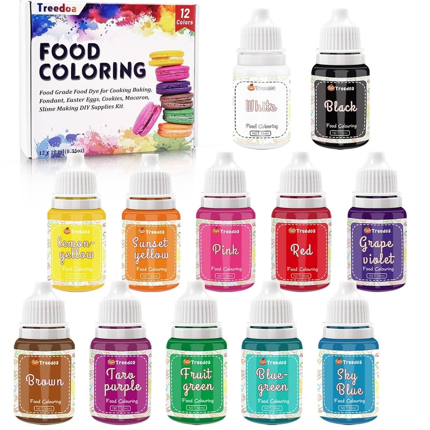 Set mit 12 flüssigen Lebensmittelfarben, 10 ml Naty Shop Default Title