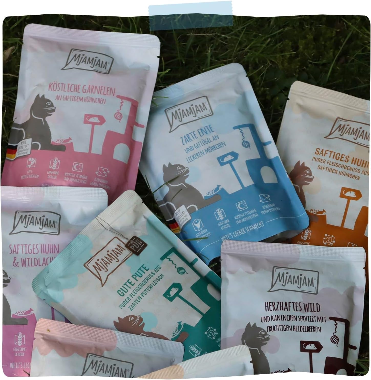 MjAMjAM – Premium Nassfutter für Katzen – Zarte Ente und Geflügel mit köstlichen Karotten, 1 Packung (1 x 400 g), getreidefrei mit extra Fleisch