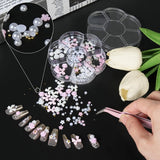 3D Nail Charms, Nail Art Charms Schleifen, Blumen Und Perlen, Nagel Charms Aus Harz, Nageldekorations Sets, DIY Charms Nägel, Nagelanhänger