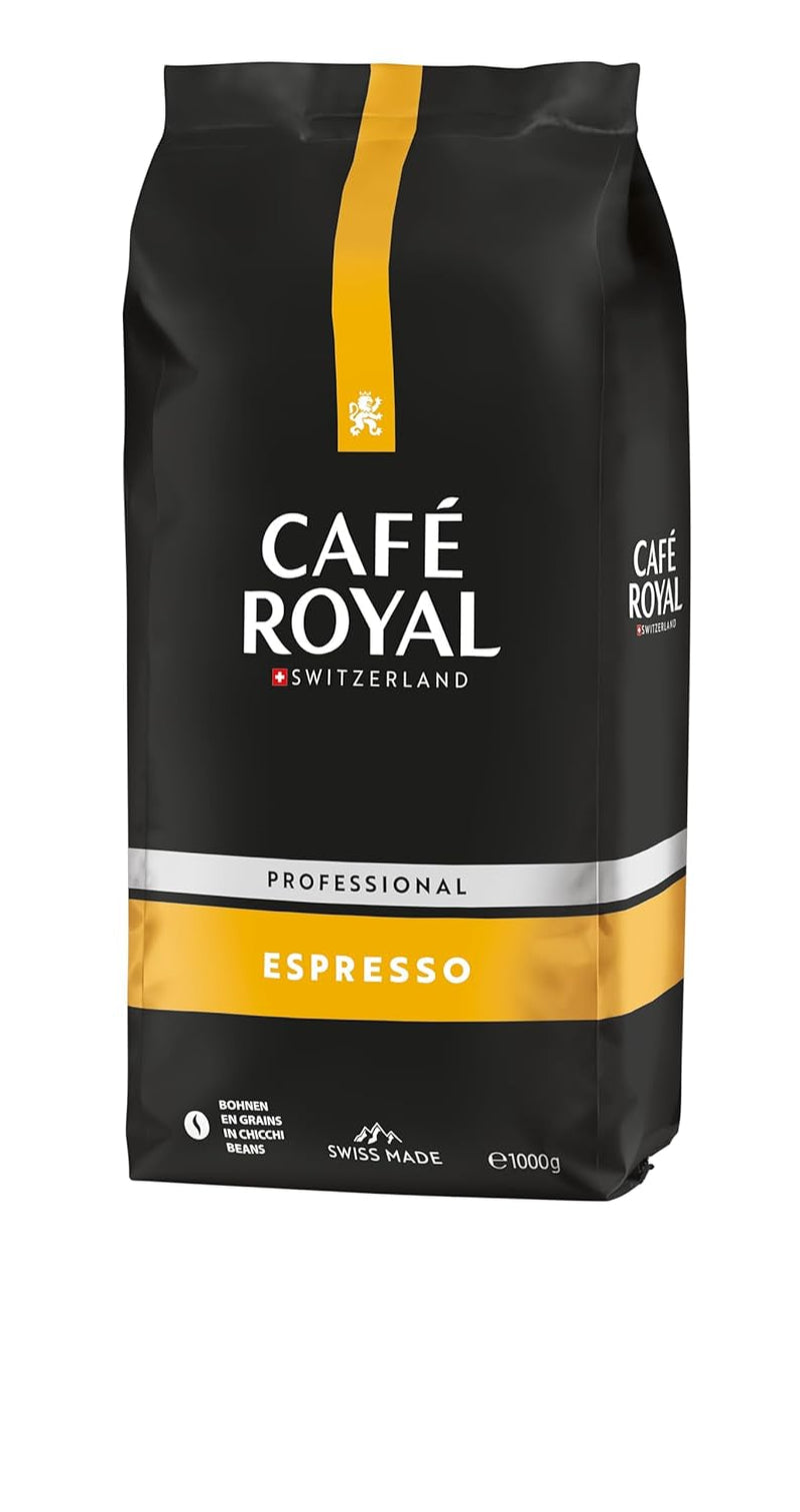 Café Royal Professional Line Espresso – Kaffeebohnen für automatische Espressomaschinen, intensiver Körper, intensive Röstung, Stärke 3/5, Rainforest Alliance, 1 kg