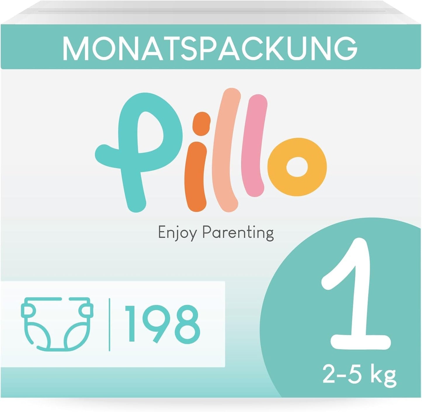 Windeln Pillo 3 – Box mit 168 Windeln, 6 Packungen mit je 28 Windeln, Größe 3 – Midi (6–10 kg) – Windeln für Babys