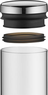 WMF Depot 1L Glas-Vorratsdose, Höhe 21,5 cm, Vorratsdose mit Deckel, Kaffeebohnenbehälter, Müslidose, Frischhaltedose mit breiter Einfüllöffnung (4er-Pack), Frischhaltedosen Naty Shop