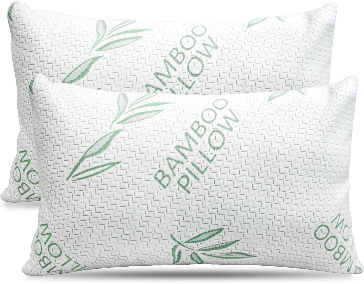 King Size 2er-Pack Bambuskissen – geschredderter Memory-Schaum, verstellbares Schlafkissen – Rücken-, Bauch-, Seitenschläferkissen, abnehmbarer Bezug, kühlende Hotel-Daunen-Alternative, Kingsize (2er-Pack) Naty Shop Standard-Kissen Standardtitel