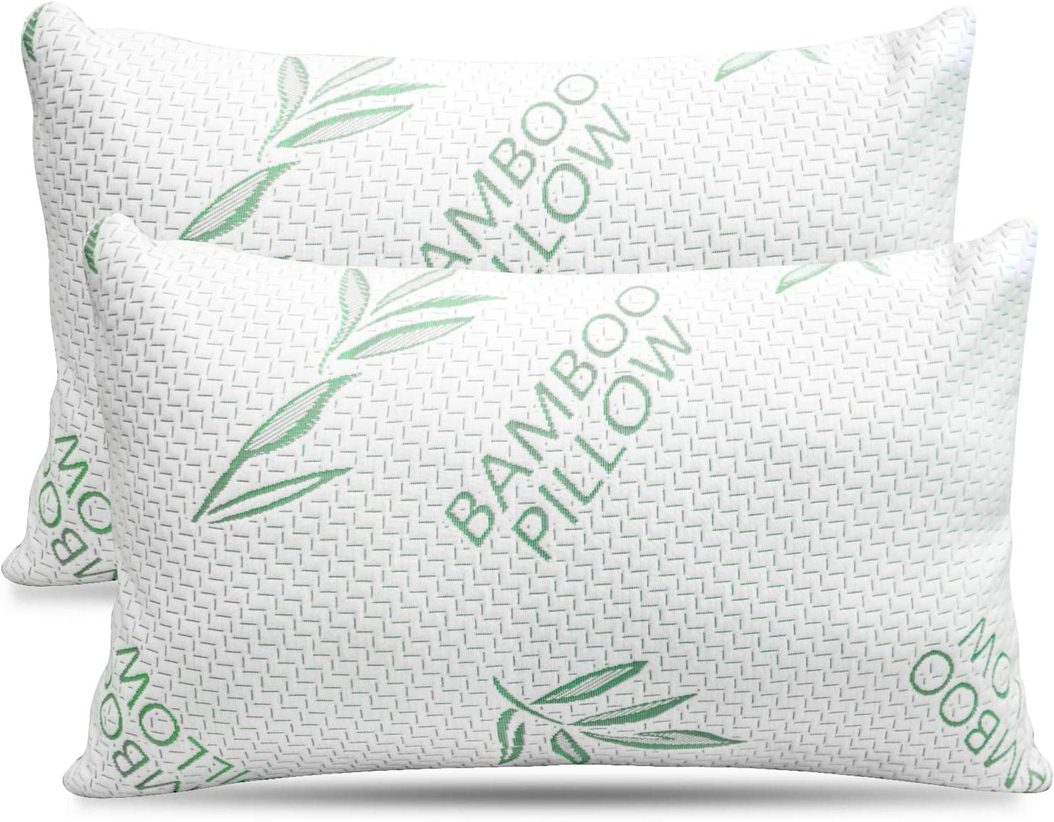 King Size 2er-Pack Bambuskissen – geschredderter Memory-Schaum, verstellbares Schlafkissen – Rücken-, Bauch-, Seitenschläferkissen, abnehmbarer Bezug, kühlende Hotel-Daunen-Alternative, Kingsize (2er-Pack) Naty Shop Standard-Kissen Standardtitel